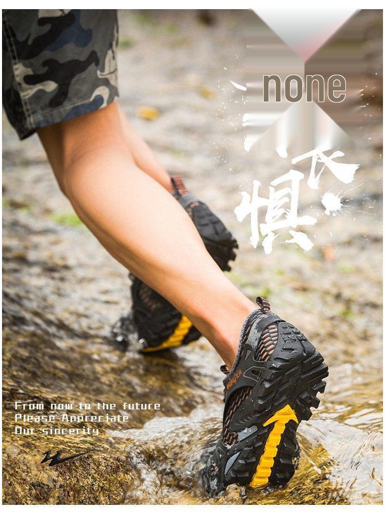 Sommarherrarnas Andningsbara Utomhushiking Sandaler - Koreansk Stil Vattenskor