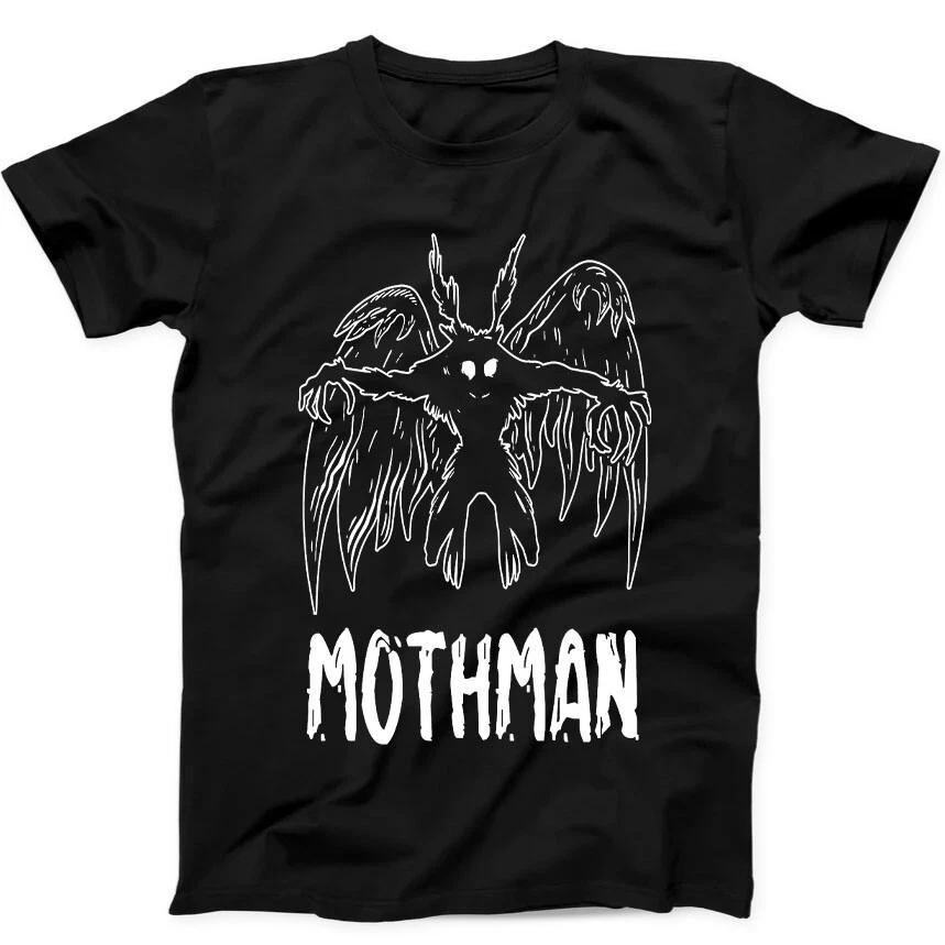 Mothman Weird Strange Unusual Cryptid Cryptozoology Gift Tee Black T Shirt 90