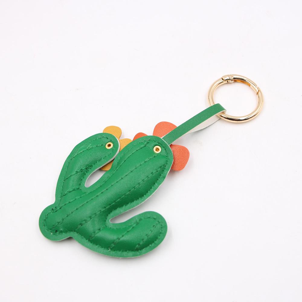 Spring Cactus Leather Pendant: Handbag, Clothing Accessory & Keychain