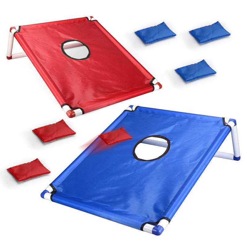 Bean Bags Toss Game Set Kids Toys Portable Cornhole Set with 1 Cornhole Game Board and 6 Bean Bags Yard Toss For Children's Gift
