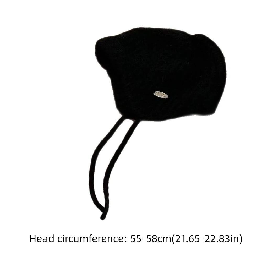 Ear Protection Knitted Earmuffs Hat Lace-up Strap Beanies Sweet Knitted Hat Winter