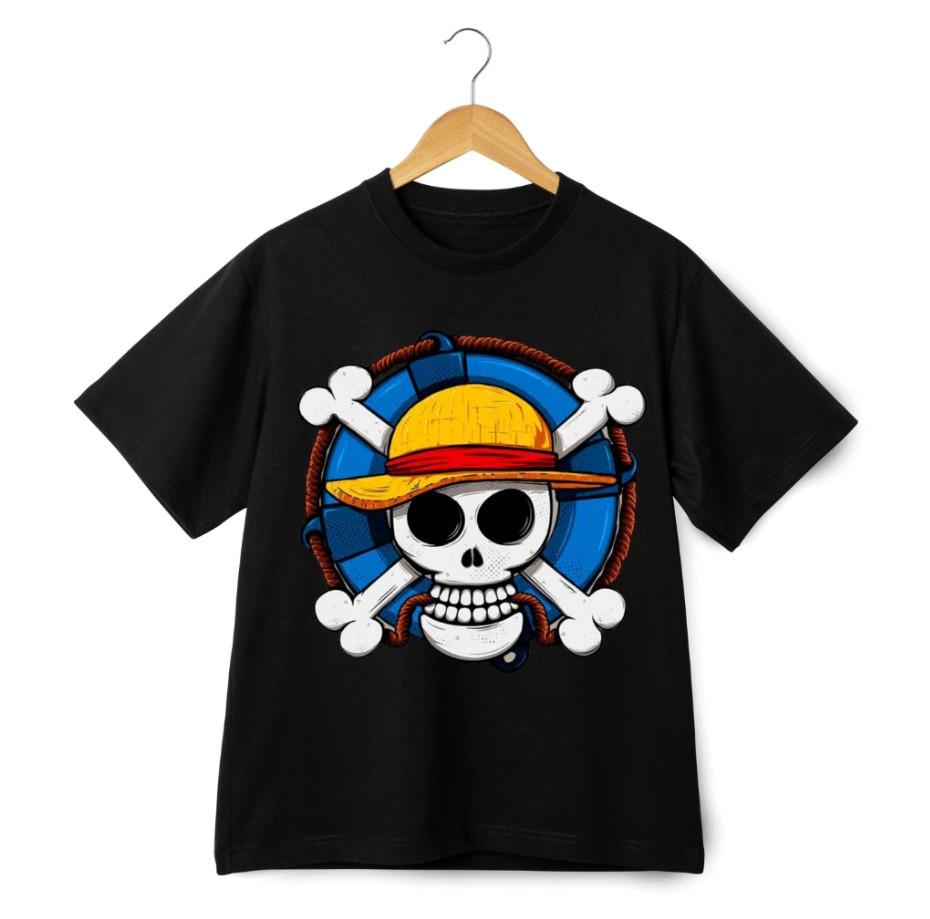

NEWW One Piece Pirate Skull T-Shirt Unisex Anime Straw Hat Logo Graphic Tee 2XL