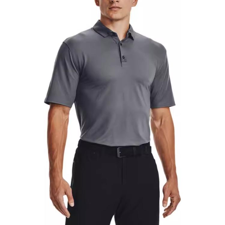 Under Armour Luxus Einfarbig Slim-Fit Golf Poloshirt Herren Oberteile Grau 1370150-012