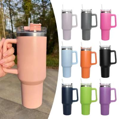 40oz Becher mit Griff Isolierbecher mit Deckel Strohhalm Edelstahl Kaffeebecher Termos Cup für Reisen Thermobecher