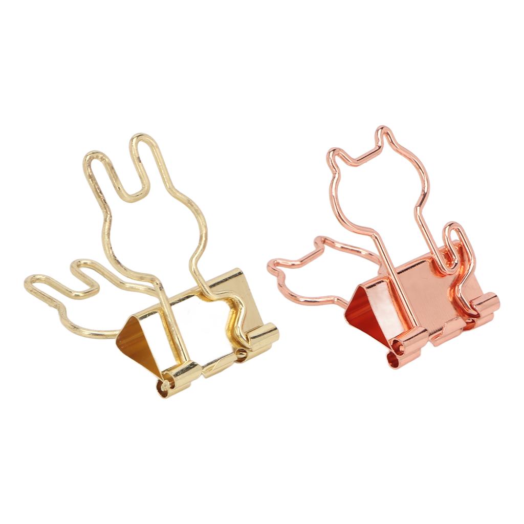 100pcs Binder Clips Strong Clamping Force Rust Resistant Metal Rabbit Binder Clips Cat Binder Clips for Office