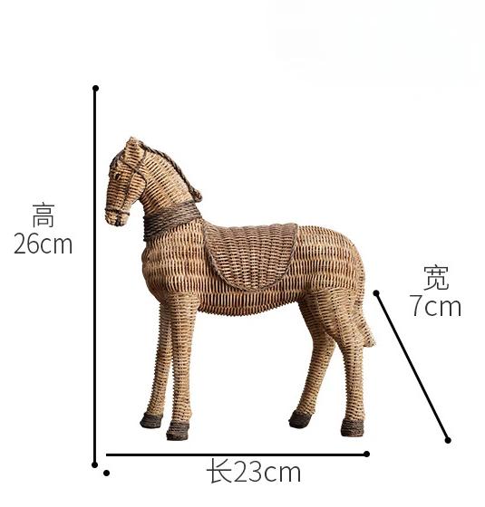 

Скульптура из смолы Текстура ротанга Статуя лошади Моделирование животных Украшения для дома Фигурки животных Аксессуары из смолы