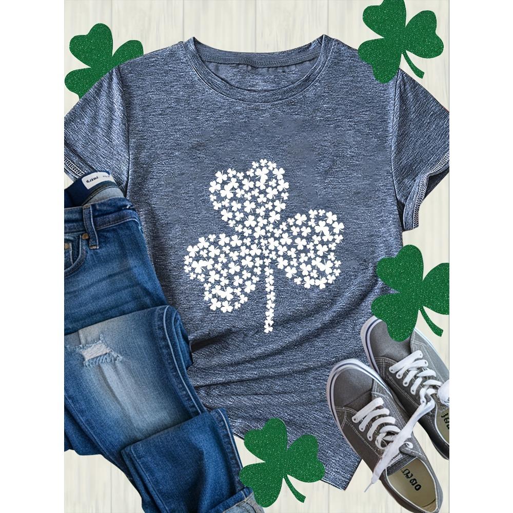 Shamrock Women's Tee - St. Patrick's Day Graphic, Casual Green Top
