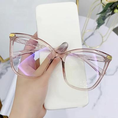 Mode Blaulichtfilter Brille Cat-Eye Brillenrahmen Damen Optische Computerbrille Strahlenschutz Übergroße Brille