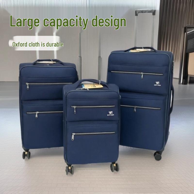 Upgraded Large Capacity Business Trolley Suitcase with Front Zipper and Universal Wheels