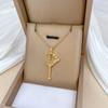 Star Moon Tassel Light Luxury Temperament Gorgeous Full Diamond Necklace Female Versatile Collarbone Chain Titanium Steel Chain
