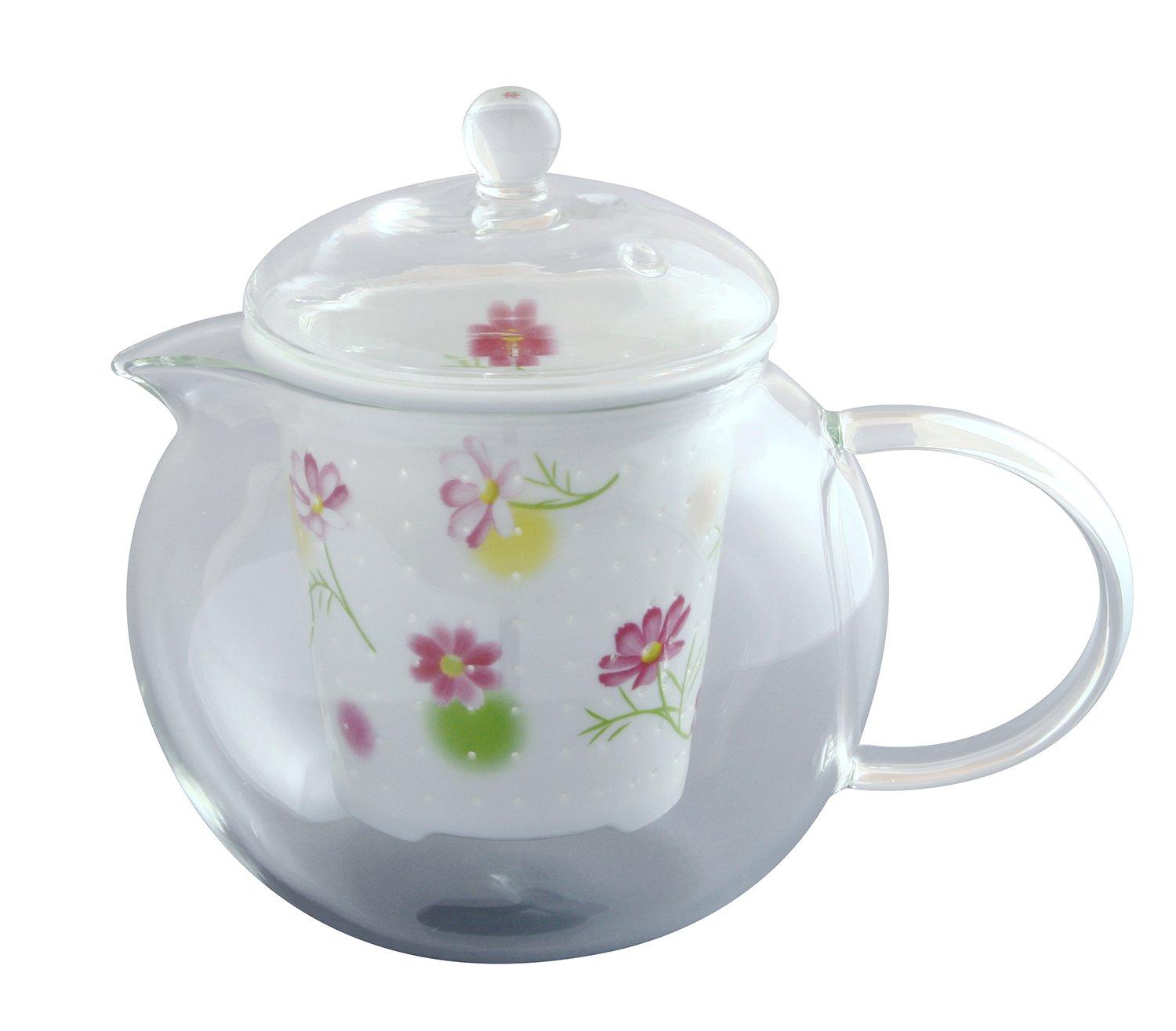 

Toyo Ceramics Arita Ware Celandine Glass Stylish Pot, October Birth Flower, Cosmos, FC-550C