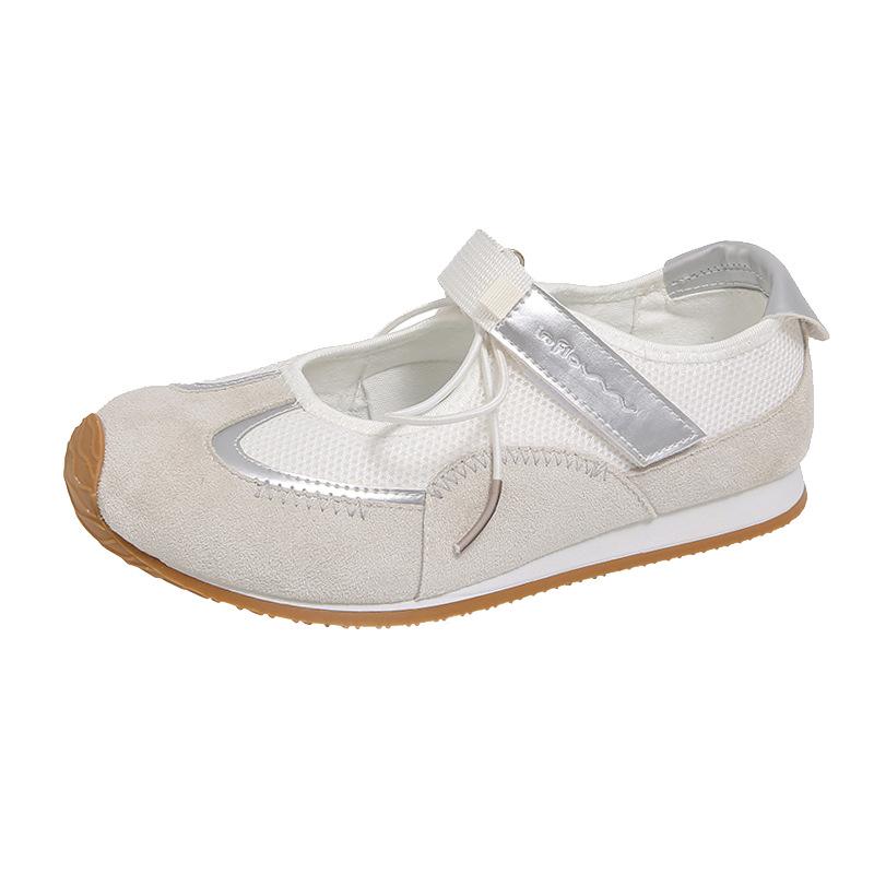 Dexun women's shoes 2025 spring and summer Forrest Gump shoes Korean version new color matching casual sports shoes flat heel retro student board sho