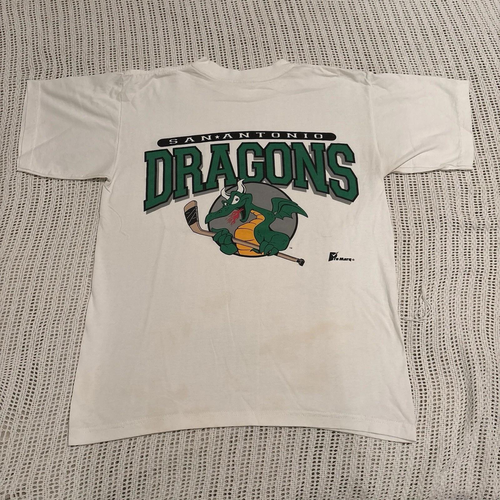 Vintage Hockey T Shirt San Antonio Green Dragons NHL Minor League Mens M 90s Y2k 2XL