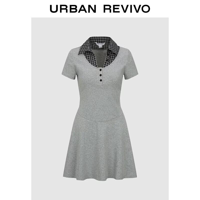 

UR Women s Plaid Shirt Collar Mini Dress L