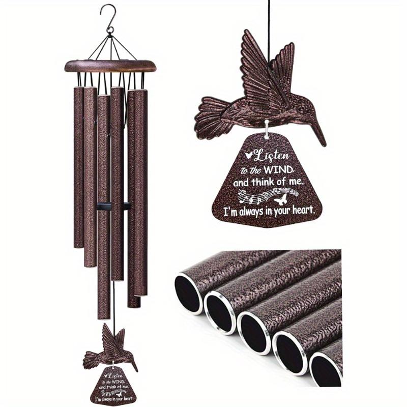 

Retro Hummingbird 32 Inch Metal Wind Chimes Garden Courtyard Balcony Hanging Decoration Handmade. бронзовый