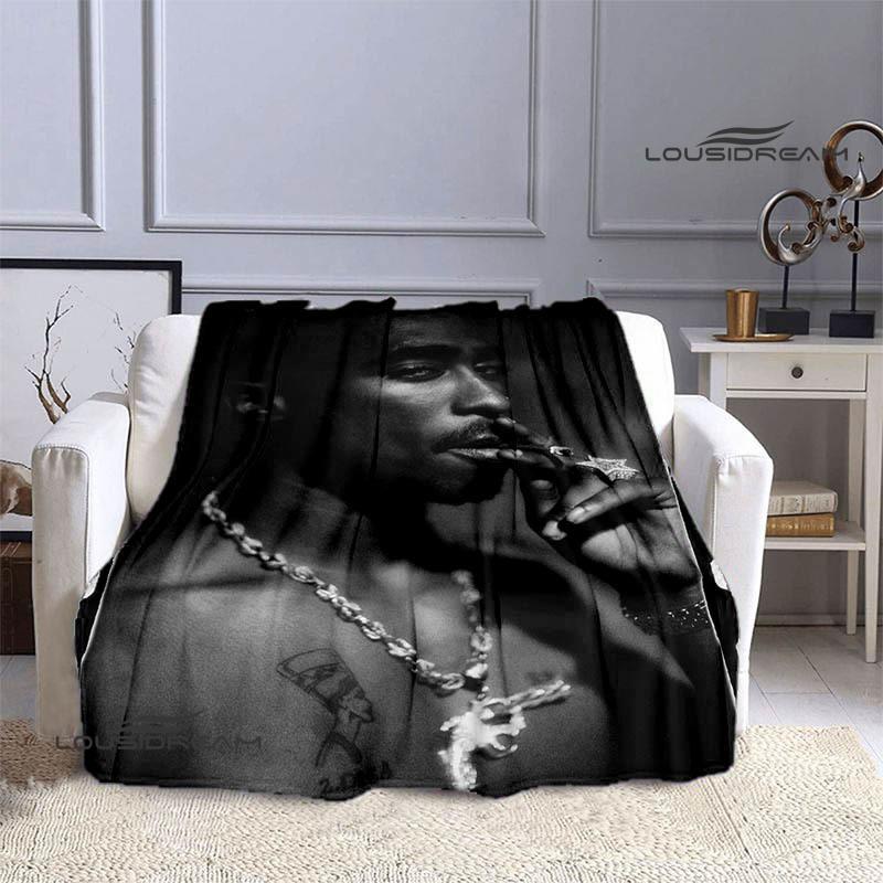 Hip-hop 2PAC Printed Blanket Picnic Blanket Warm Blankets Outdoor Blanket Home Bed Linings Blankets for Beds Birthday Gift