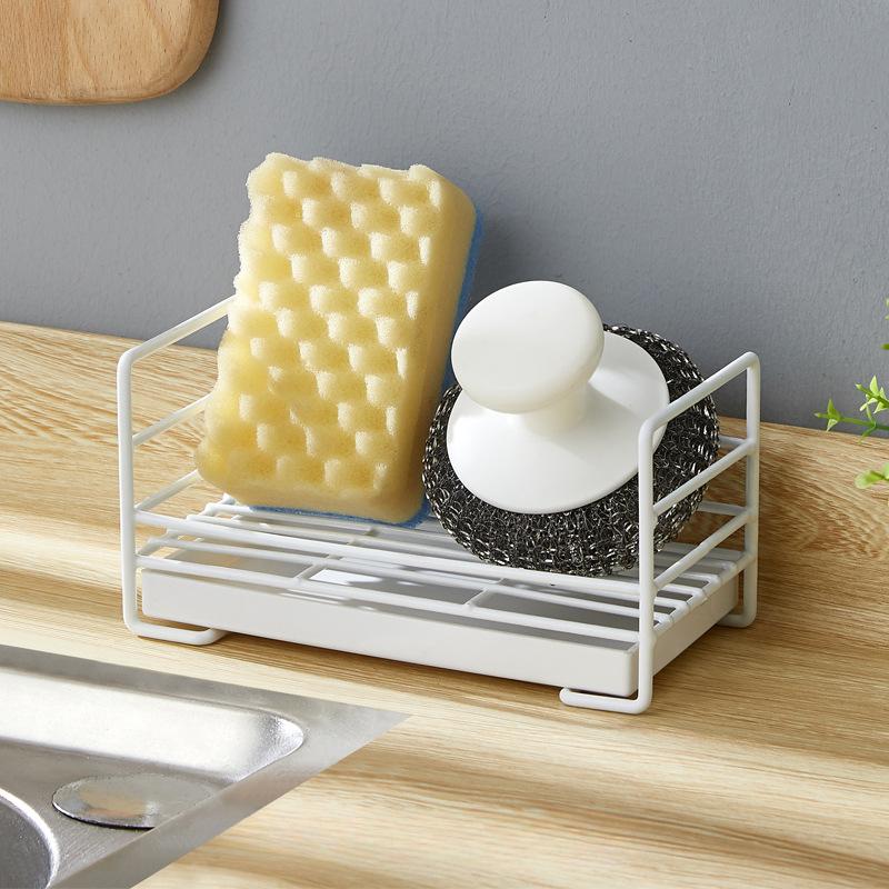 Kitchen Organizing Shelves Sponge Draining Storage Rack Countertop Cleaning Cloth Organization Storage Shelf Kitchen Accessories