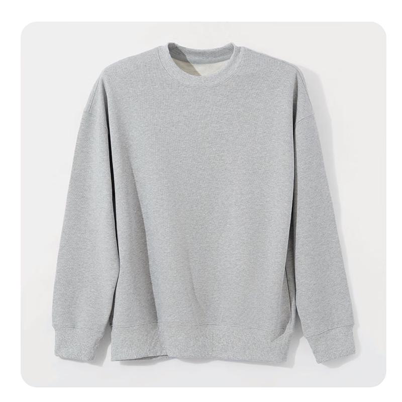 Qijian Unisex Brushed Cotton Crewneck Sweatshirt