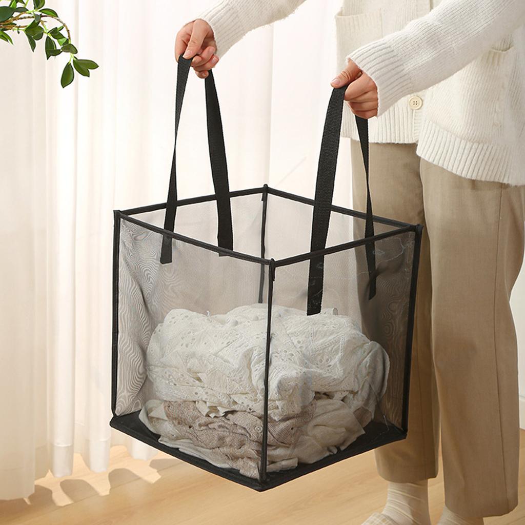 Stable High Capacity Foldable Laundry Basket Square Shape Anti Tip Laundry Hamper for Large Family Use