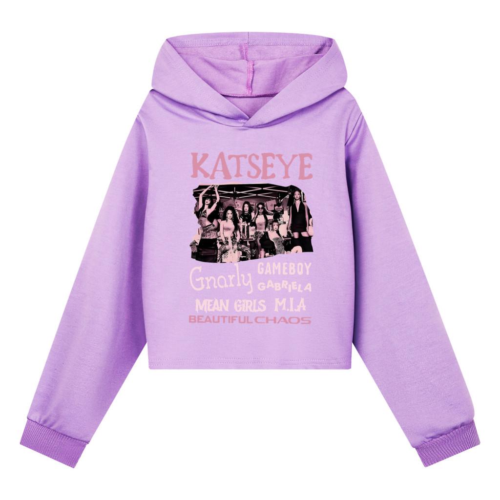 5296 Kids Girls Pop Star KATSEYE Printed Casual Long Sleeves Hoodies
