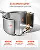 4 QT Saucepan, Stainless Steel Saucepan with Glass Lid, Multipurpose Nonstick Stainless Steel Small Cooking Sauce Pot with Ergonomic Handle, Friendly