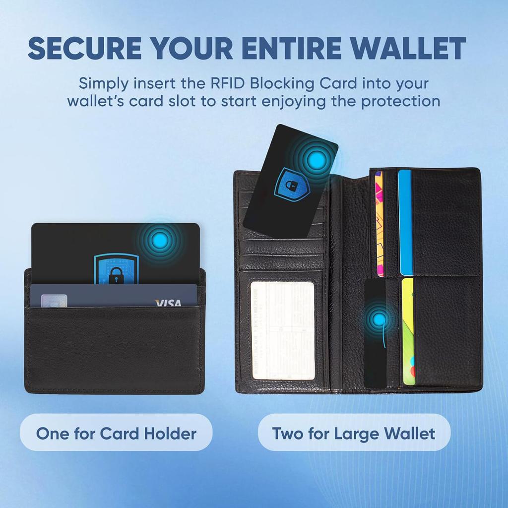 RFID-Blockierkarten - 6er-Pack, Premium Kontaktlos NFC Debit-Kreditkarten-Reisepass-Schutz-Blocker-Set für Männer und Frauen