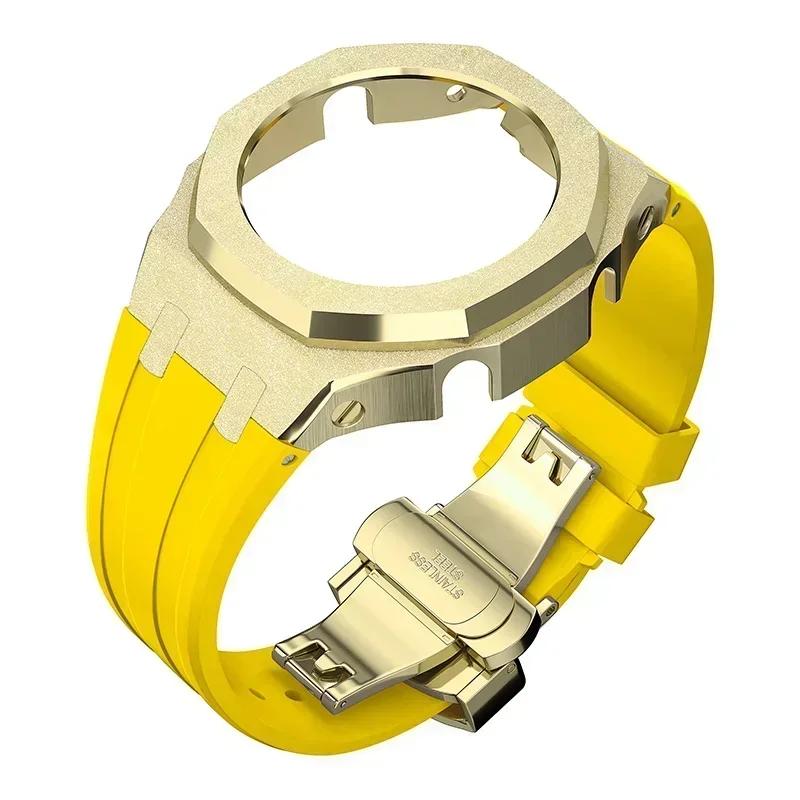 Zestaw modyfikacyjny Gen4 do Casioak GM2100 Metalowa obudowa ze stali nierdzewnej Gumowy pasek Zestaw do modyfikacji Akcesoria Casioak GM-2100 ze śrubami