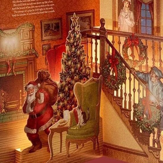 The Night Before Christmas Pop-Up Book Christmas Music Storybook with Light And