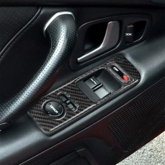 2Pcs Carbon Fiber Interior Window Control Cover Trim For 2004-2009 Honda S2000