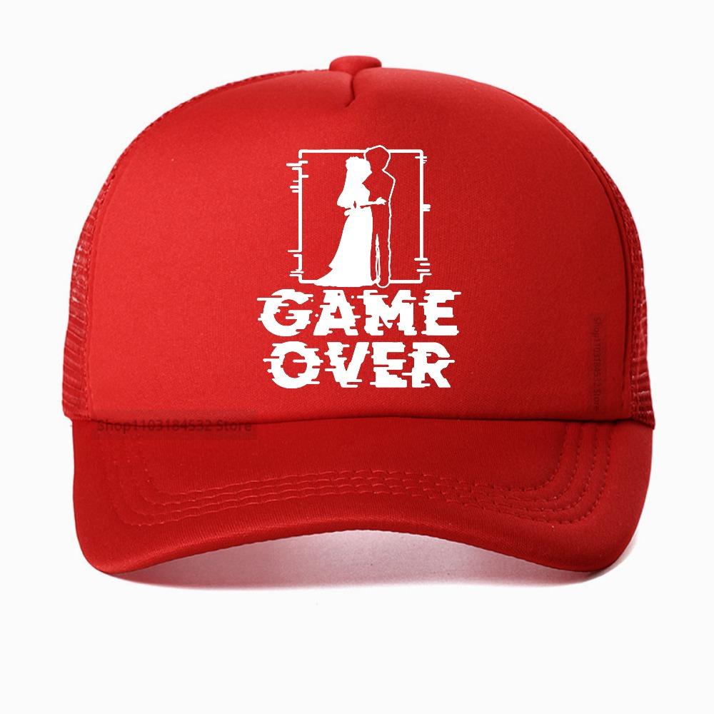 

Game Over Bride Groom Bachelor Graphic baseball cap to be bachelor party Best Unisex Proposal gift Breathable sun snapback hat Adjustable