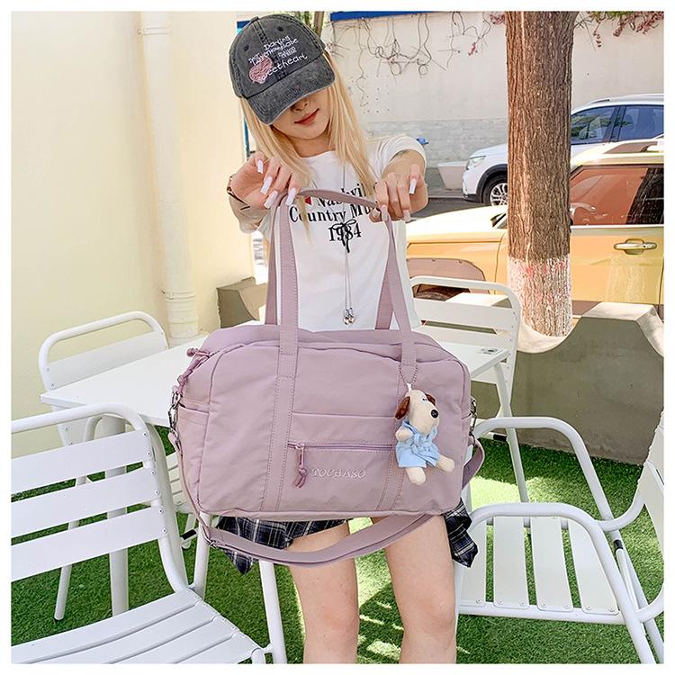 

Korean new trendy nylon cloth portable sports fitness bag canvas bag lightweight large-capacity tote bag shoulder bag