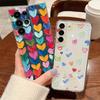 Colorful Hearts Patterned Phone Case For Samsung Galaxy S26 S25 S24 S23 Ultra S22 Plus S24 S21 FE S25 Edge Clear Soft TPU Cover