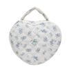 Cute Love Storage Bag Stylish Quilting Cotton Floral Pattern Makeup Bag with Handle Shredded Flower Cosmetic Organizer