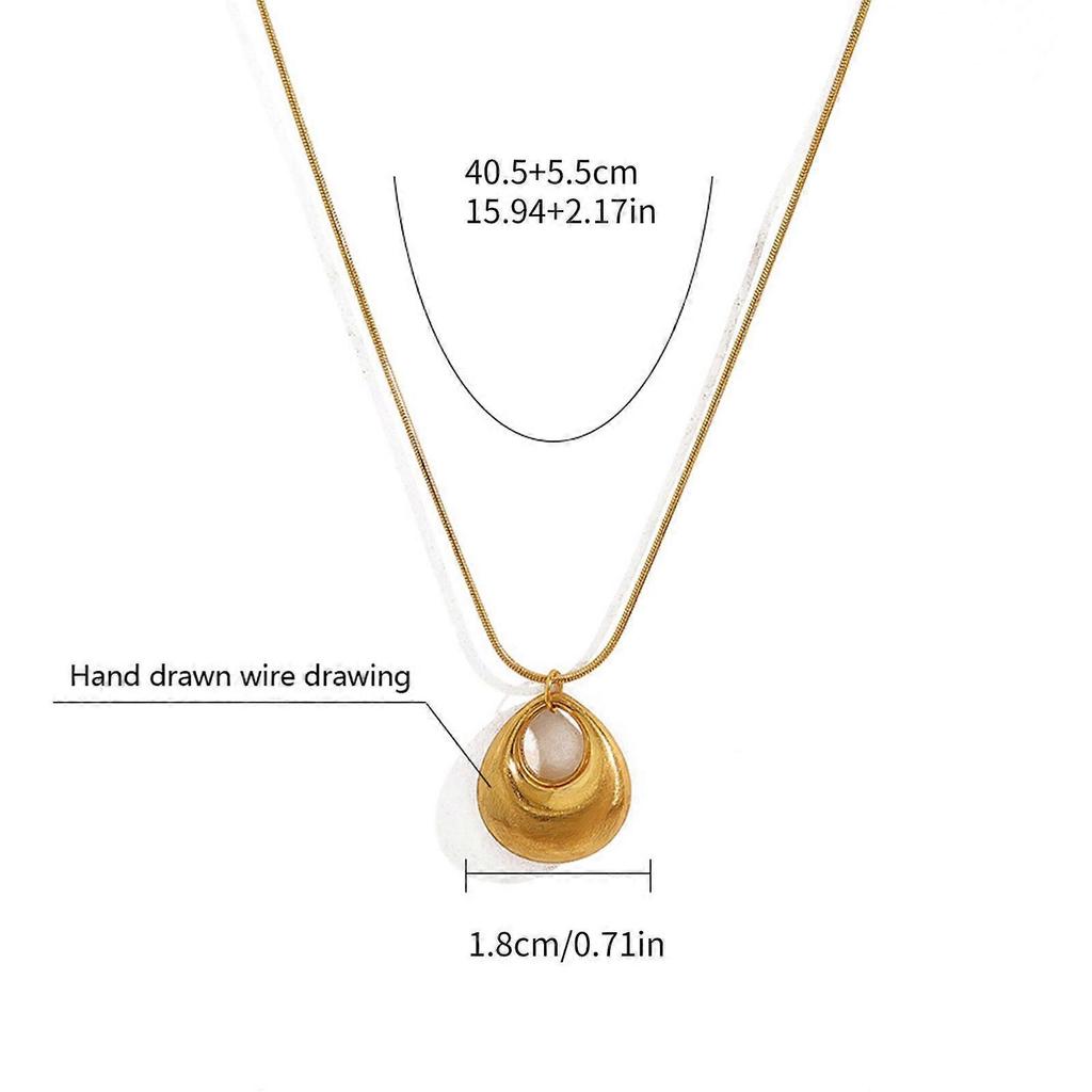 Contemporary Hollow Teardrop Necklace Stainless Steel Small Bag Neckchain Everyday Wear Jewelry Women's Accessories