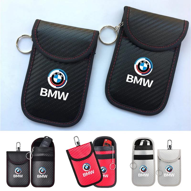 BAGI7 2026 Car Sticker Car Key Case Signal Blocker Bag RFID Shielding Pocket For BMW Performance E90 E60 F10 E39 F30 E36 G30 E87 E70 E