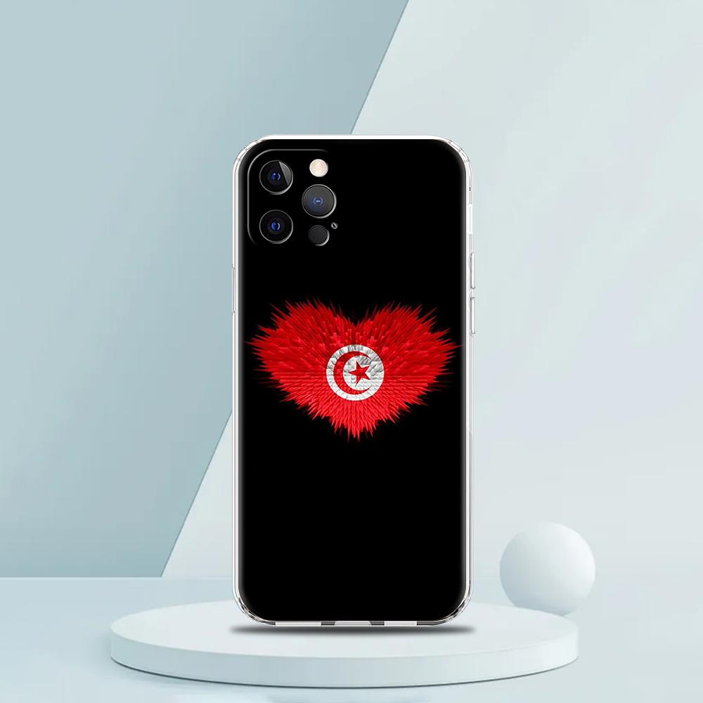 Tunisia Flag Phone Case for iPhone 16 15 14 13 12 Pro Max Transparent Soft for iPhone 11 Pro Max 7 8 Plus XS XR Shell Bags