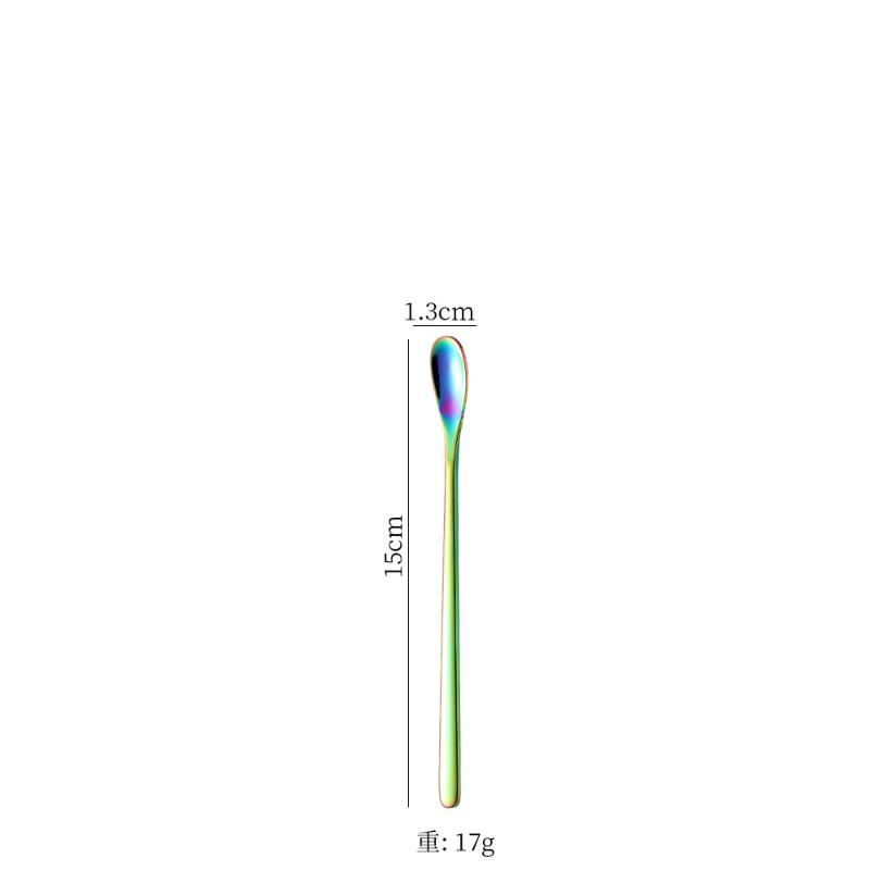Stainless steel mixing spoon long handle coffee spoon dessert spoon creative ice spoon honey spoon milk tea bar spoon