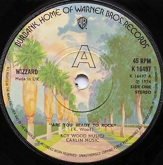

7inch Record WIZZARD - Are You Ready To Rock K16497 Warner Bros. Re 1974 UK Rock Used