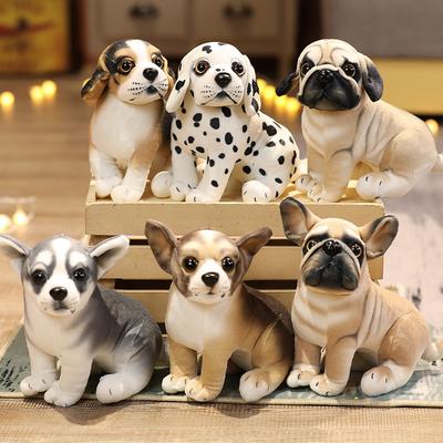 Roztomilé simulované panenky štěňat Bulldogs Husky Plyšové hračky Psí panenky Pouliční stánky Dárky pro děti