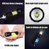 Powerful Mini LED Flashlight COB XPEZoom Torch Built In Battery USB Rechargeable With Pen Clip Outdoor Camping Emergency Lamp