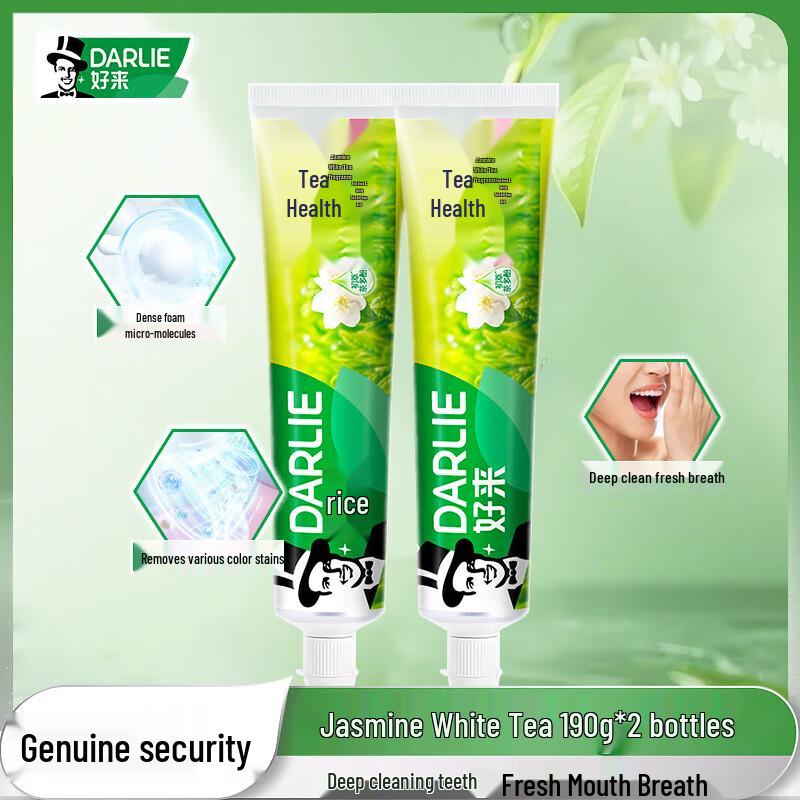 

Darlie Tea Care Jasmine White Tea Toothpaste 190g x 2 Family Pack