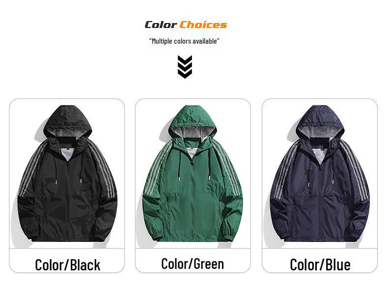Men's Plus Size Casual Hooded Trench Coat - Autumn Loose Fit 40D Nylon Jacket