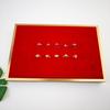 Luxury Metal Frame Dual-purpose Ring Display Tray Jewelry Counter Engagement Ring Storage Tray Brown Black Leather 36 Rings Tray