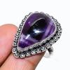 Chevron Amethyst Gemstone Handmade 925 Sterling Silver Jewelry Ring Size 8 SU-8991