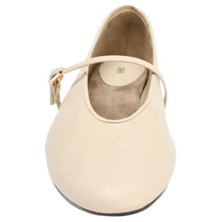 Zara Fashion Flat Mary Jane Shoes Women Shoes Light-Beige 1509611002