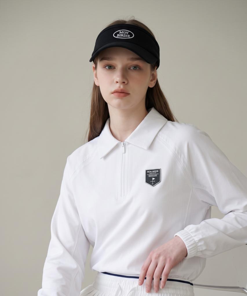 MONBIRDIE GOLF Swing Collared Shirt Pullover_White
