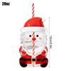 Christmas Glass Cup 20oz With Straw Santa Claus-shaped Mug Christmas Glass Mug For Party Kitchen Drink Chocolate Birthday