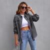 New Long-style Burr-ripped Denim Jacket Women's Autumn and Winter Long-sleeved Casual Lapel Top