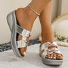 Fashion Women Sandals 2025 Casual Slingbacks Sandals Summer Lightweight Slides Women Glitter Wedge Platform Comfortable Shoes for Women