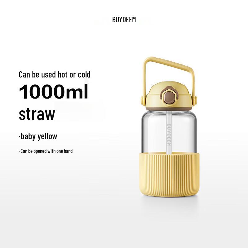 Beiding Large Capacity Glass Water Bottle with Straw